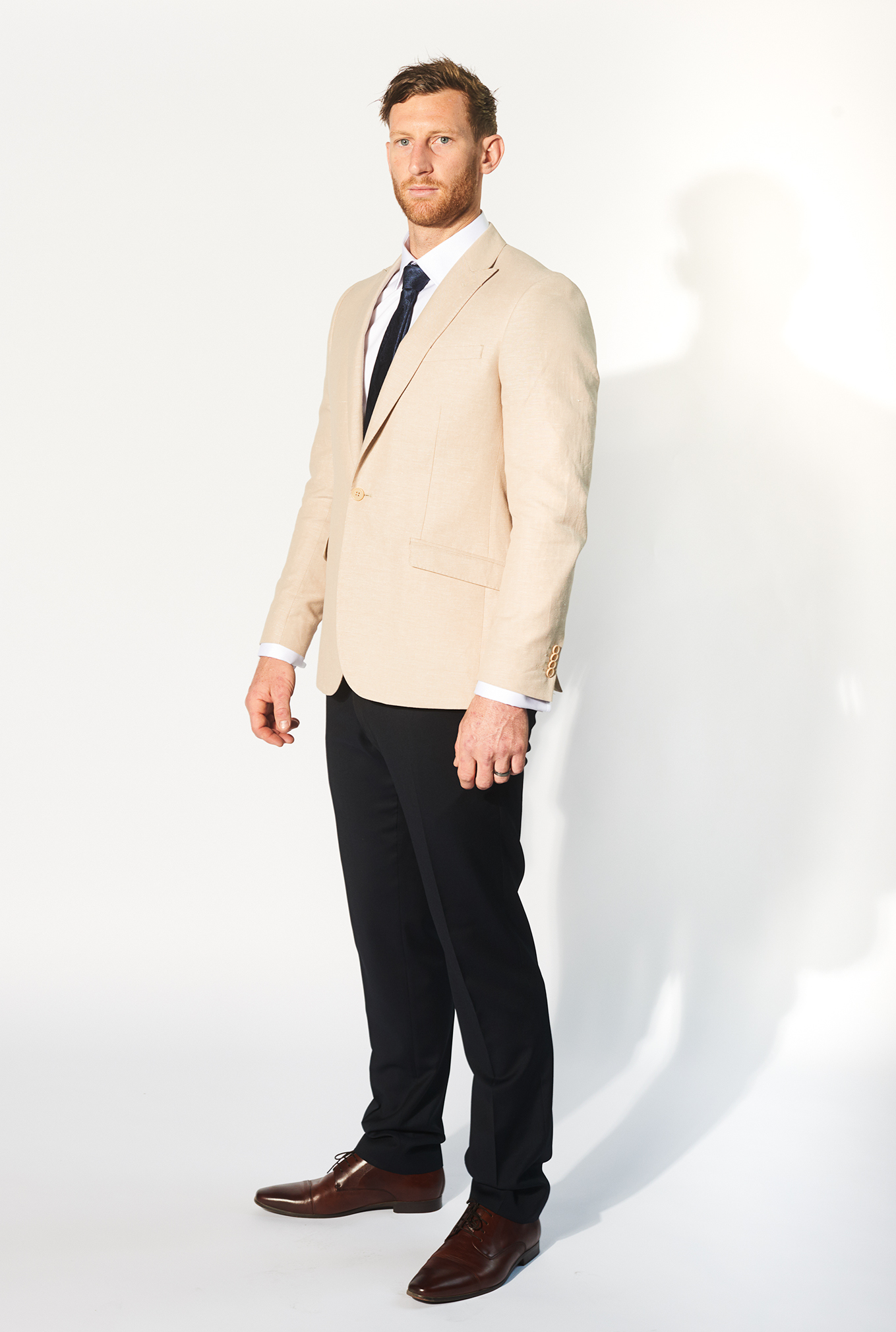 sand shade suit and black pants brittons formal wear