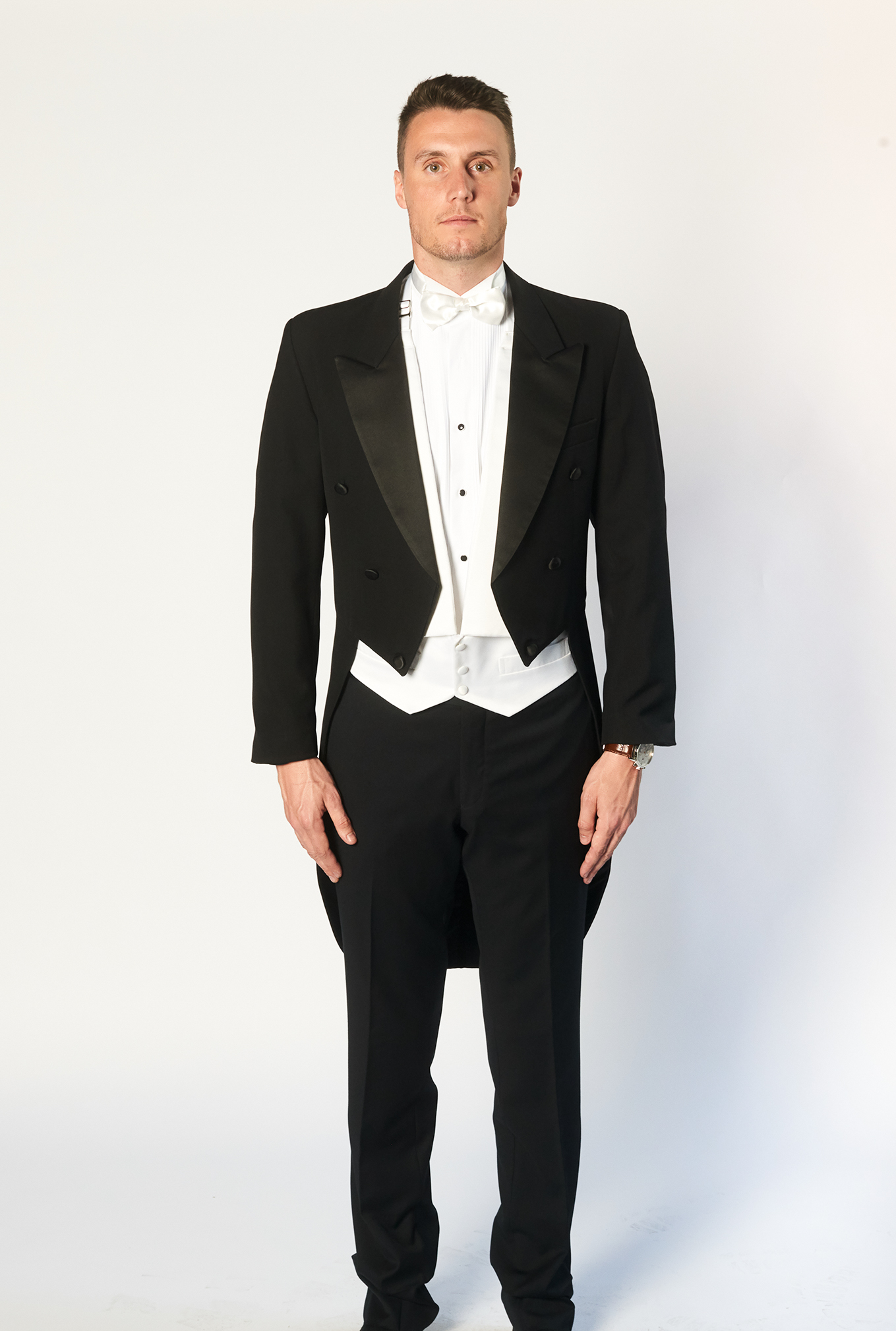 The Tails | Black Suit with Peak Lapel For Hire | Britton's Formal Wear