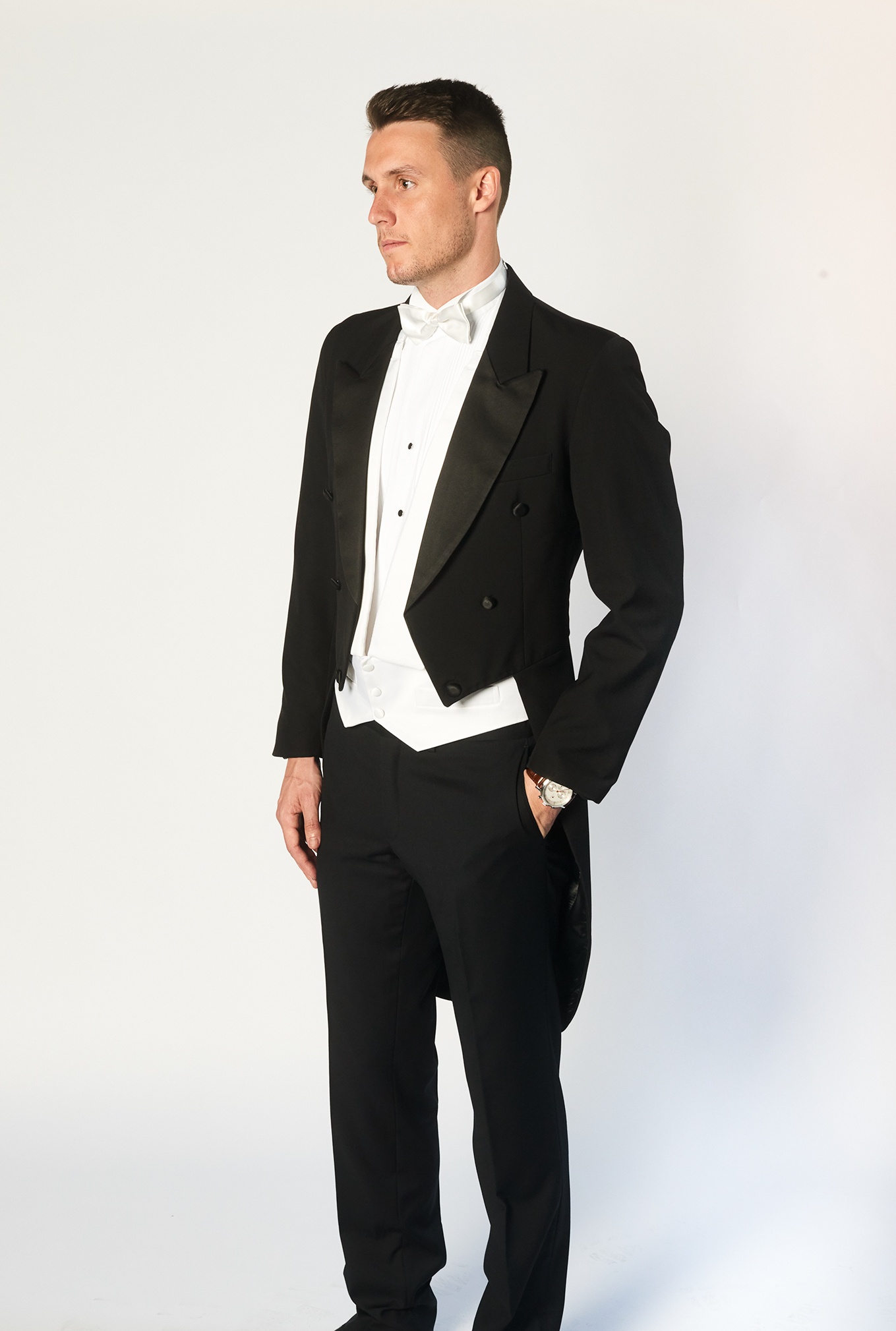 The Tails | Black Suit with Peak Lapel For Hire | Britton's Formal Wear